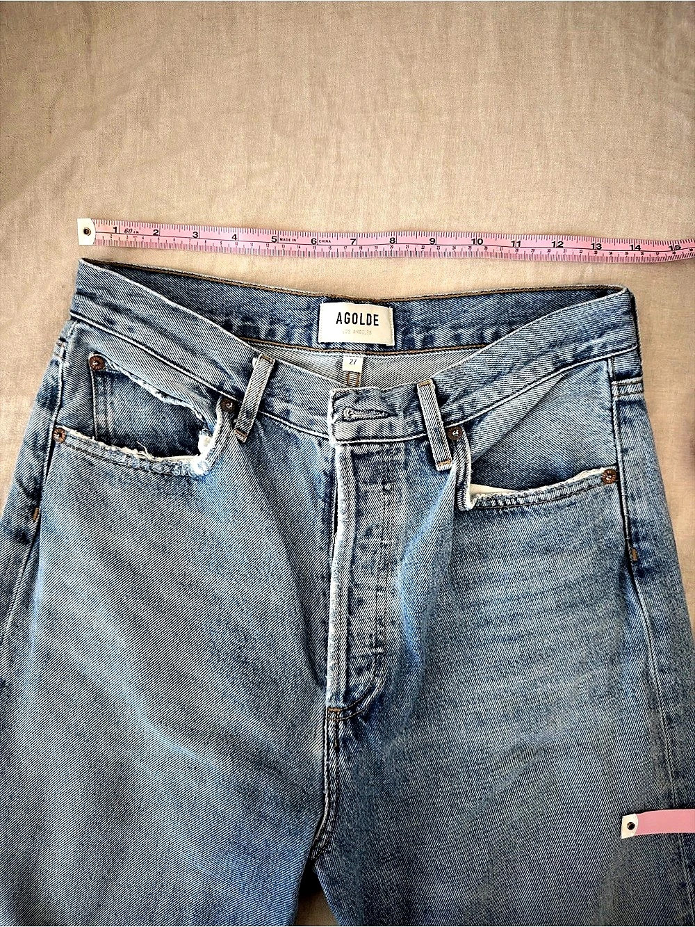 AGOLDE 90's Pinch Waist High Rise Straight Jeans Blue Waist 27